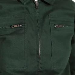 Danny Long Sleeve Stretch Drill Boilersuit in Forest Green by L.F.Markey - Last Ones In Stock - UK 10-12