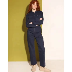 Danny Long Sleeve Stretch Drill Boilersuit in Navy by L.F.Markey - Last Ones In Stock - UK 10-12