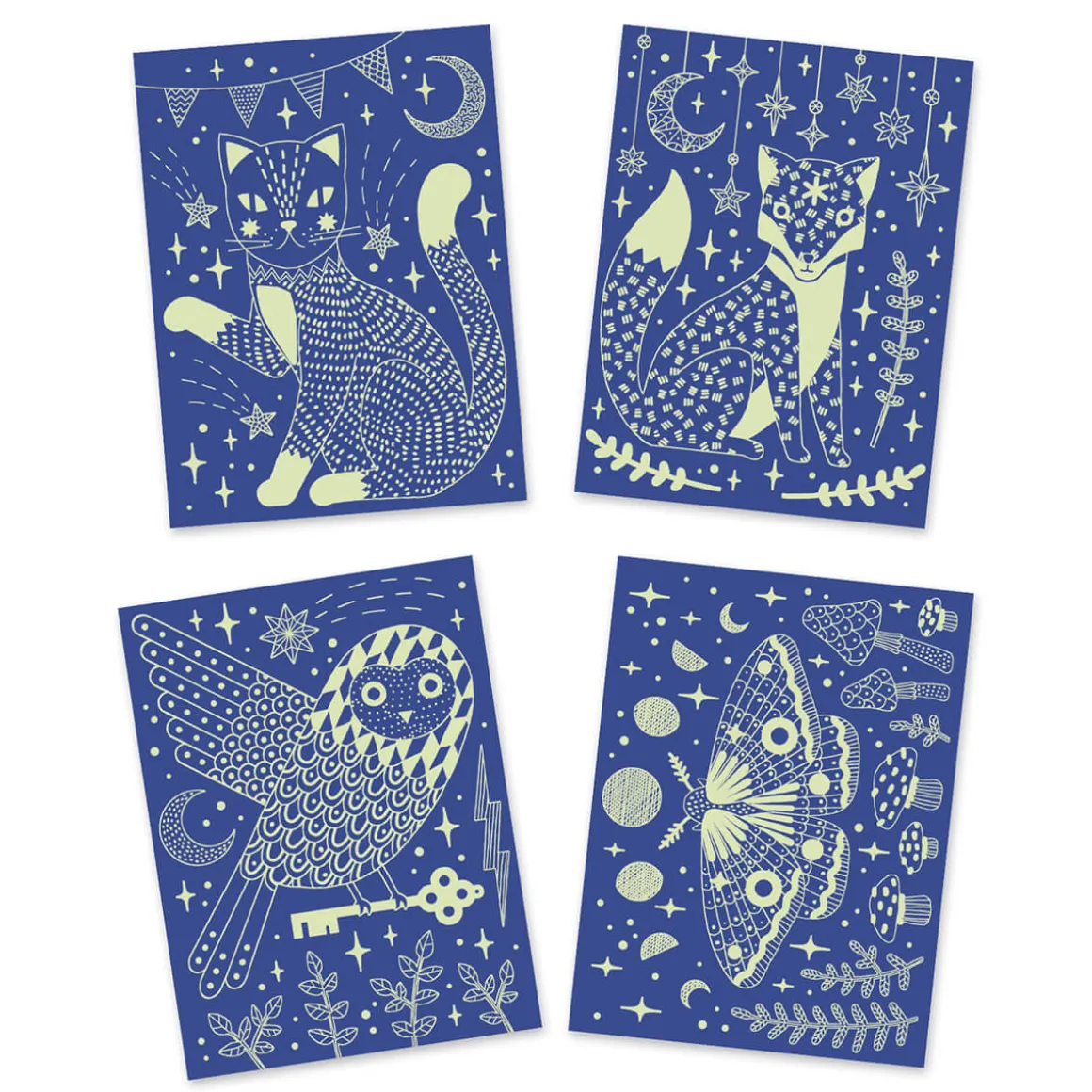 Dans La Nuit Glow In The Dark Scratch Boards by Djeco