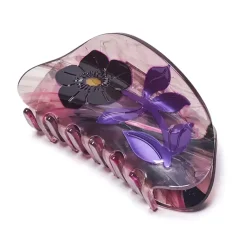 Dark Purple Mysterious Hellebore Hair Claw by Winona Irene