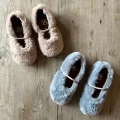 Darlyn Faux Fur Ballet Slippers in Ivanka Beige by PèPè - Last Ones In Stock - 30-32 EUR