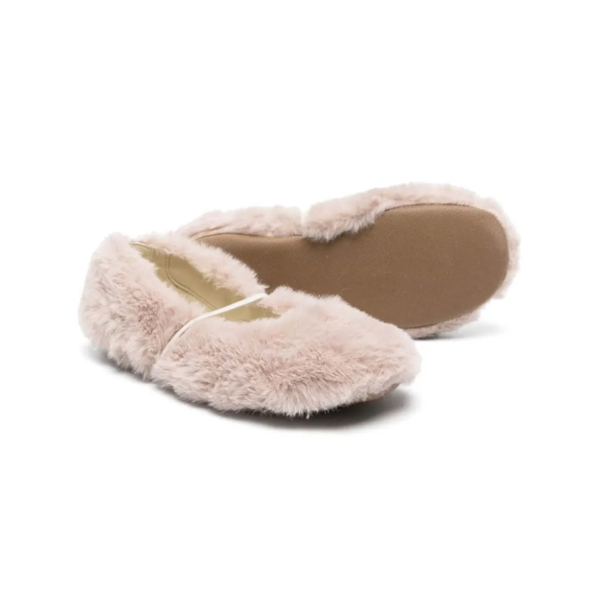 Darlyn Faux Fur Ballet Slippers in Ivanka Beige by PèPè - Last Ones In Stock - 30-32 EUR