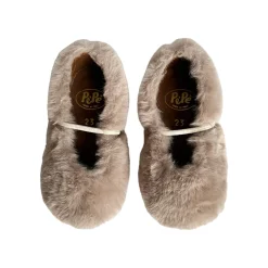 Darlyn Faux Fur Ballet Slippers in Ivanka Beige by PèPè - Last Ones In Stock - 30-32 EUR