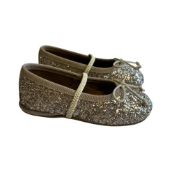Darlyn Glitter Ballet Slippers in Miele by PèPè
