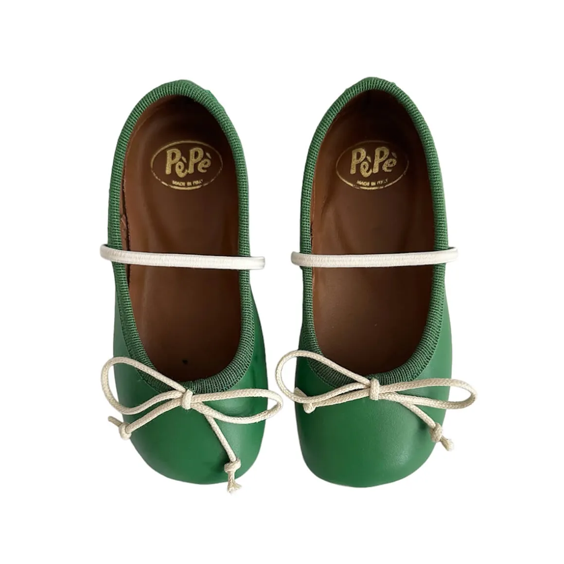 Darlyn Leather Ballet Slippers in Heritage Green by PèPè