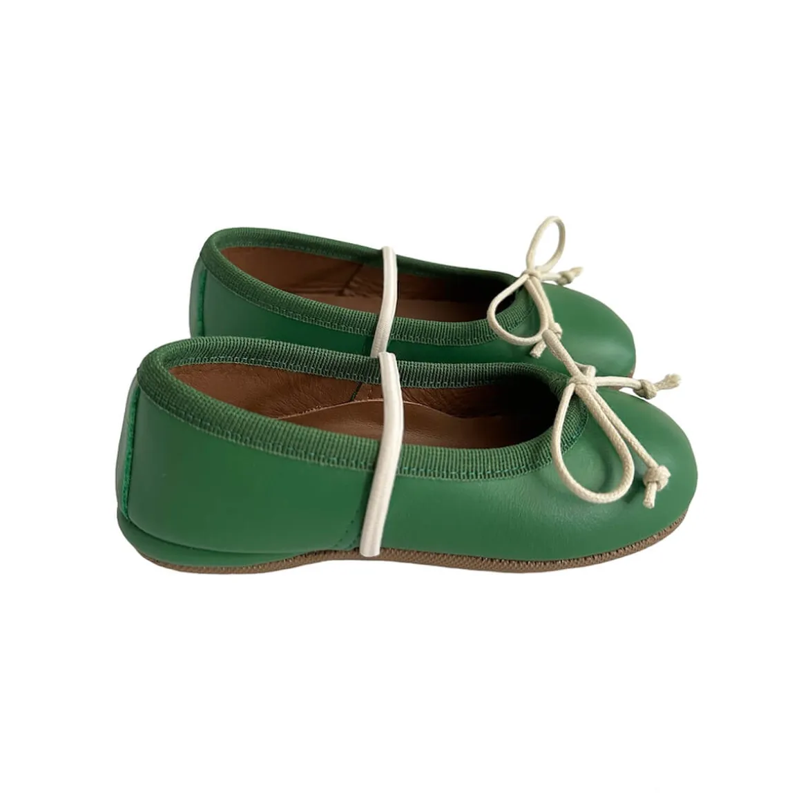 Darlyn Leather Ballet Slippers in Heritage Green by PèPè