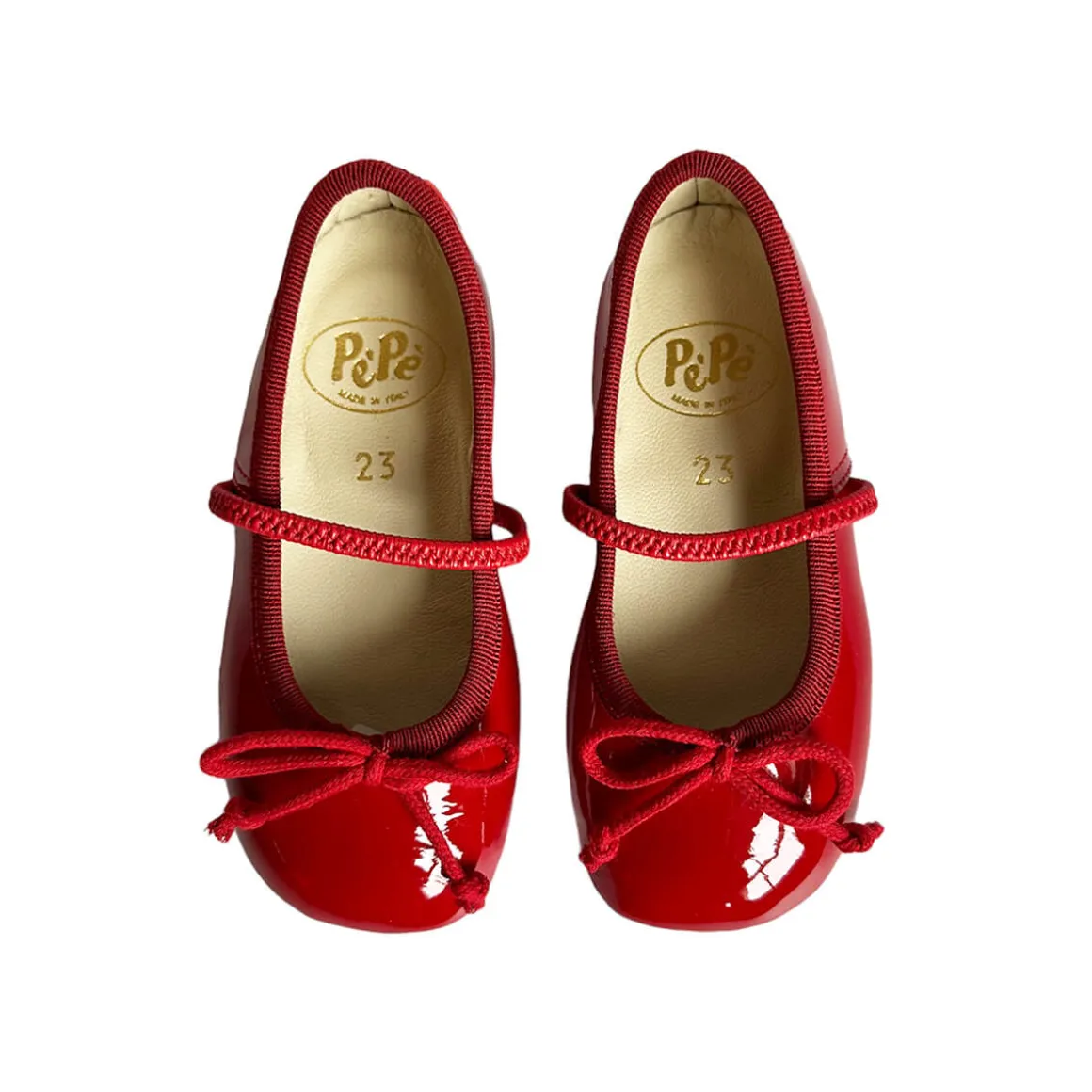 Darlyn Patent Leather Ballet Slippers in Red by PèPè
