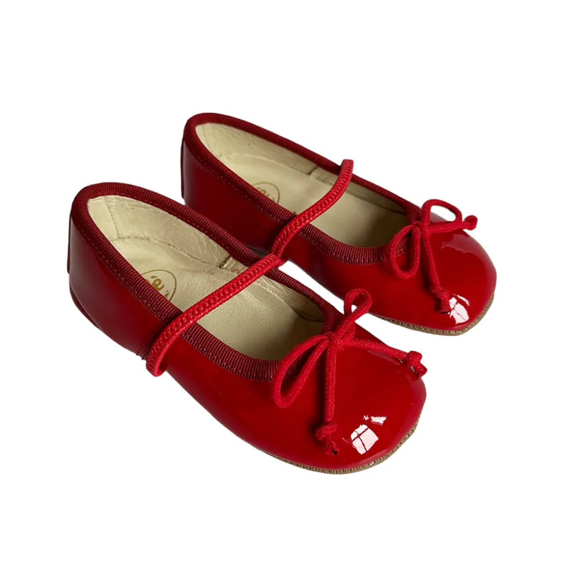 Darlyn Patent Leather Ballet Slippers in Red by PèPè
