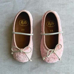 Darlyn Sequin Ballet Slippers in Nude Paillettes by PèPè