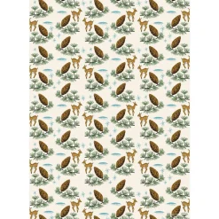 Deer And Pine Cones Christmas Gift Wrap (3 Sheets Pack) By Red Cap Cards
