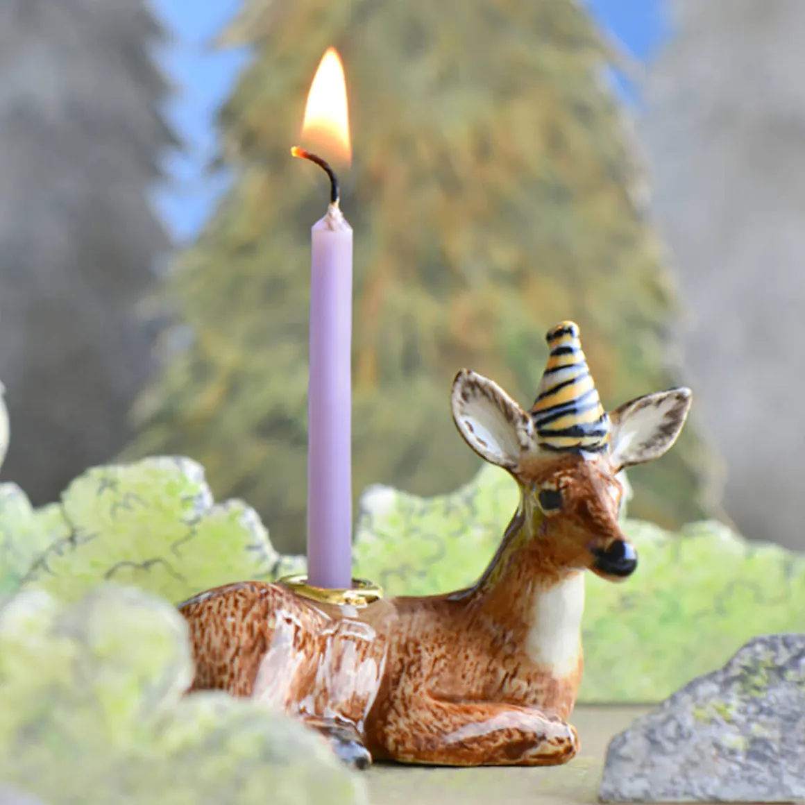 Deer Party Animal Ceramic Cake Topper by Camp Hollow