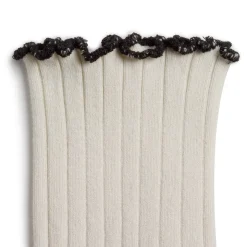 Delphine Lettuce Trim Ribbed Ankle Socks in Doux Agneaux by Collegien