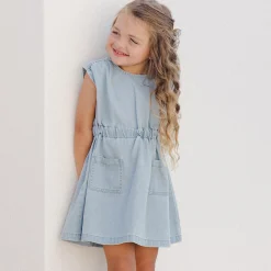 Denim Mini Dress in Ocean by Rylee & Cru