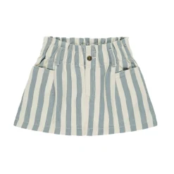 Denim Mini Skirt in Ocean Stripe by Rylee & Cru
