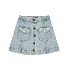 Denver Mini Skirt in Light Wash Denim by Rylee & Cru