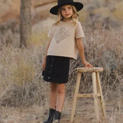 Denver Mini Skirt in Washed Black by Rylee & Cru