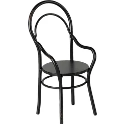 Dining Chair with Armrest in Black by Maileg