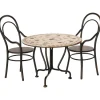 Dining Table and Chair Set (Mini) in Anthracite and Floral by Maileg