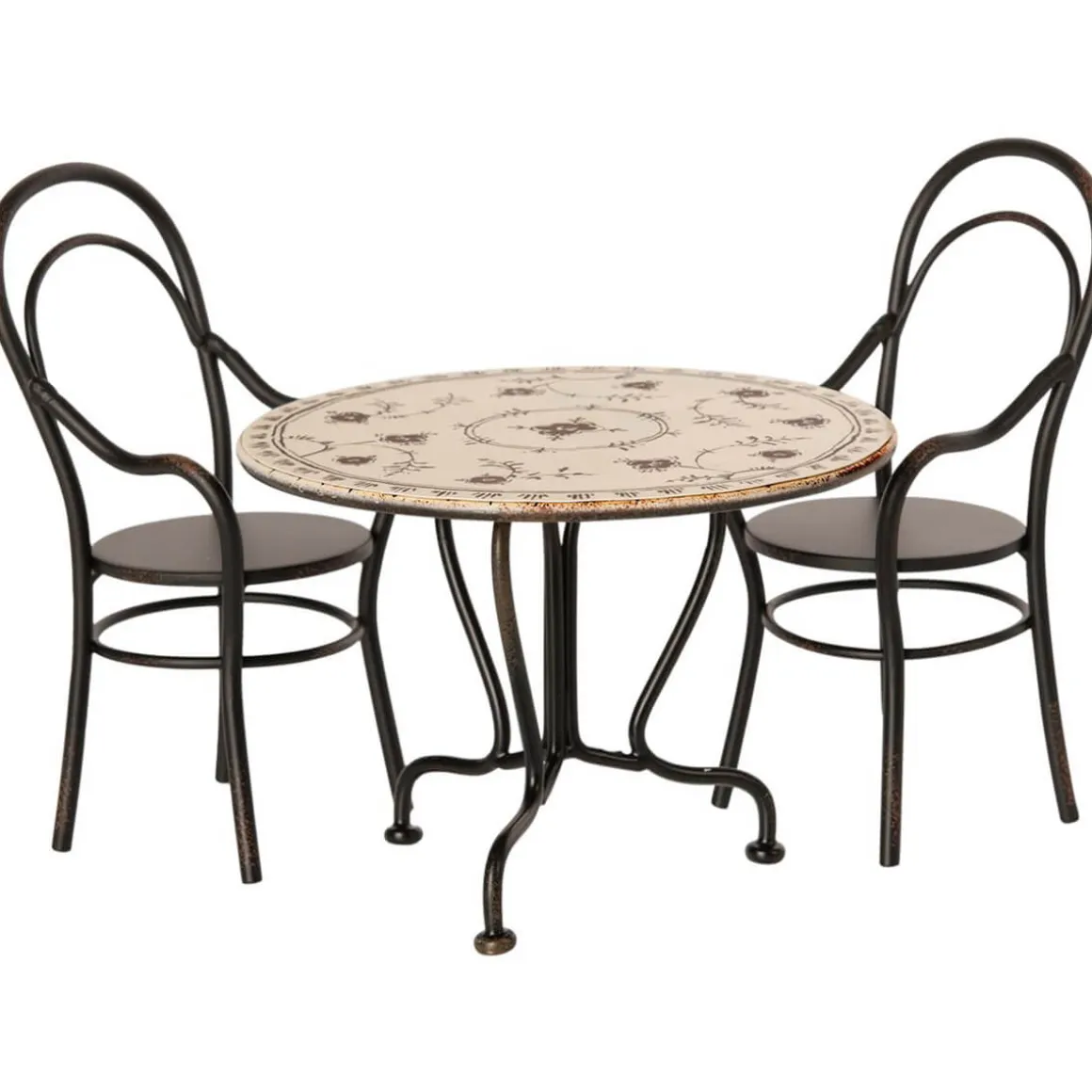Dining Table and Chair Set (Mini) in Anthracite and Floral by Maileg