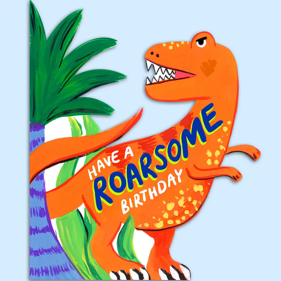 Dinosaur Shaped Greetings Card by Eleanor Bowmer