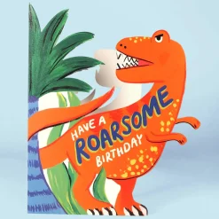 Dinosaur Shaped Greetings Card by Eleanor Bowmer