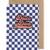 Disco Diva Iron On Patch Greetings Card by Petra Boase