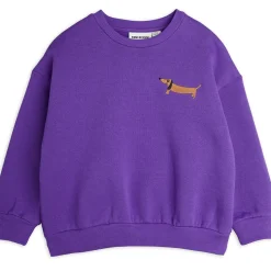 Dog Embroidered Sweatshirt in Purple by Mini Rodini
