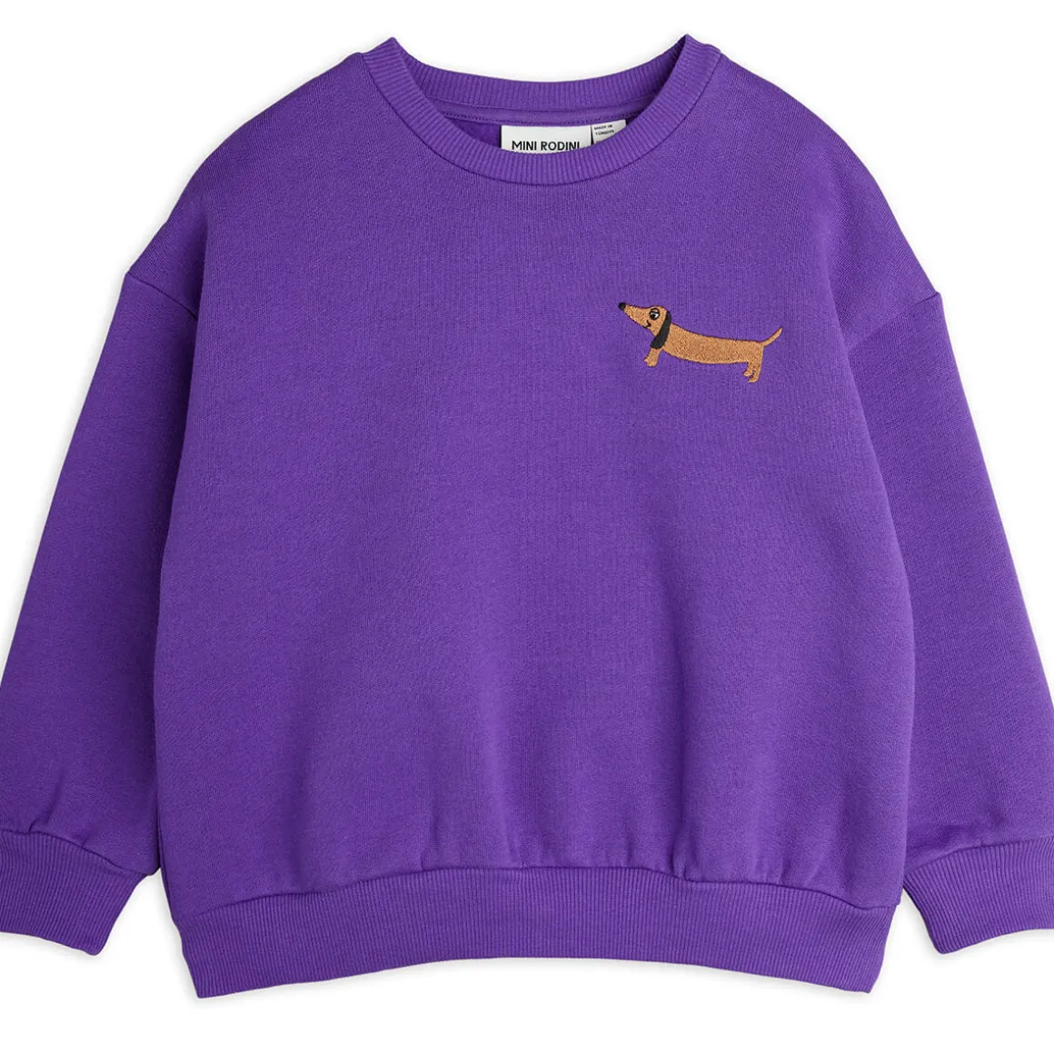 Dog Embroidered Sweatshirt in Purple by Mini Rodini
