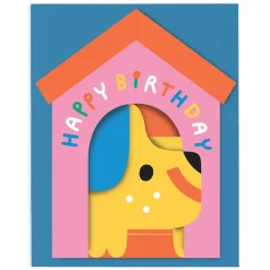 Dog In House Fold Out Birthday Greetings Card by Susie Hammer for Wrap