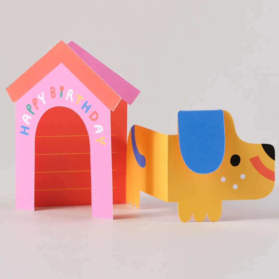Dog In House Fold Out Birthday Greetings Card by Susie Hammer for Wrap