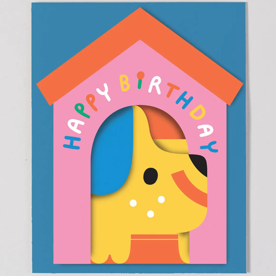 Dog In House Fold Out Birthday Greetings Card by Susie Hammer for Wrap