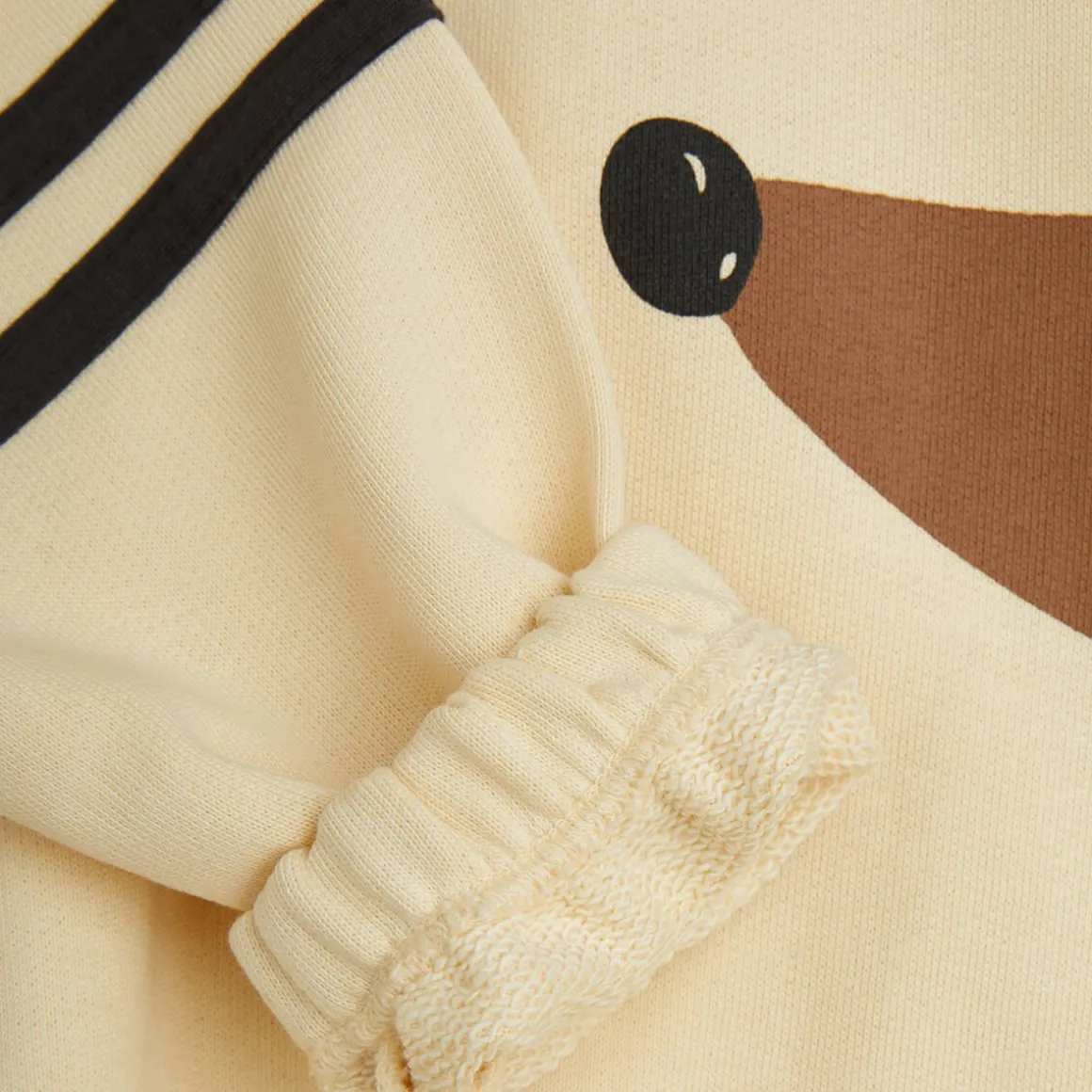 Dog Stripes Sweatshirt in Beige by Mini Rodini