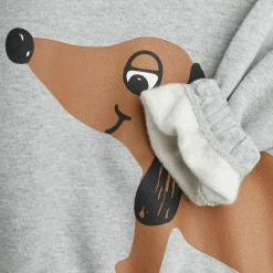 Dog Sweatshirt in Grey Melange by Mini Rodini