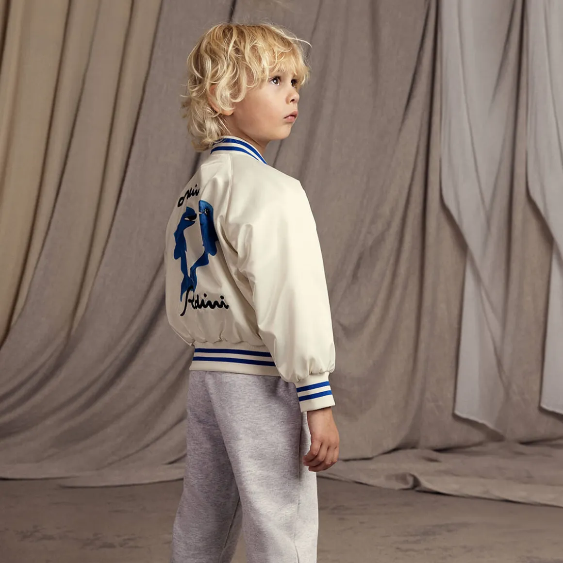 Dolphins Baseball Jacket by Mini Rodini - Last One In Stock - 140/146 (9-11 Years)
