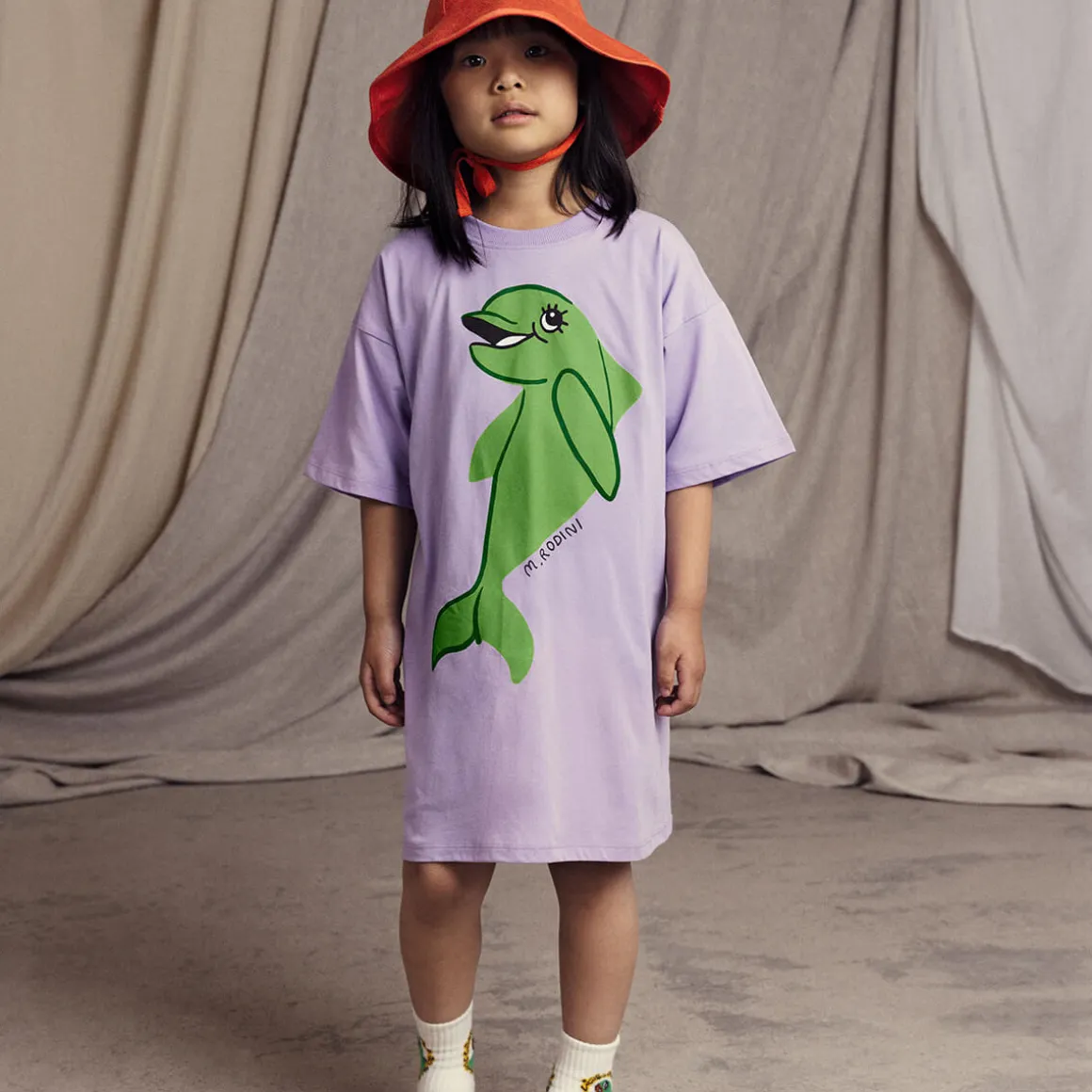 Dolphin Short Sleeve Dress by Mini Rodini