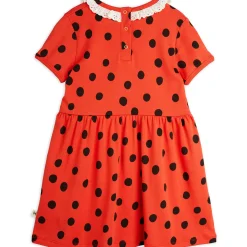 Dots AOP Lace Collar Dress in Red by Mini Rodini