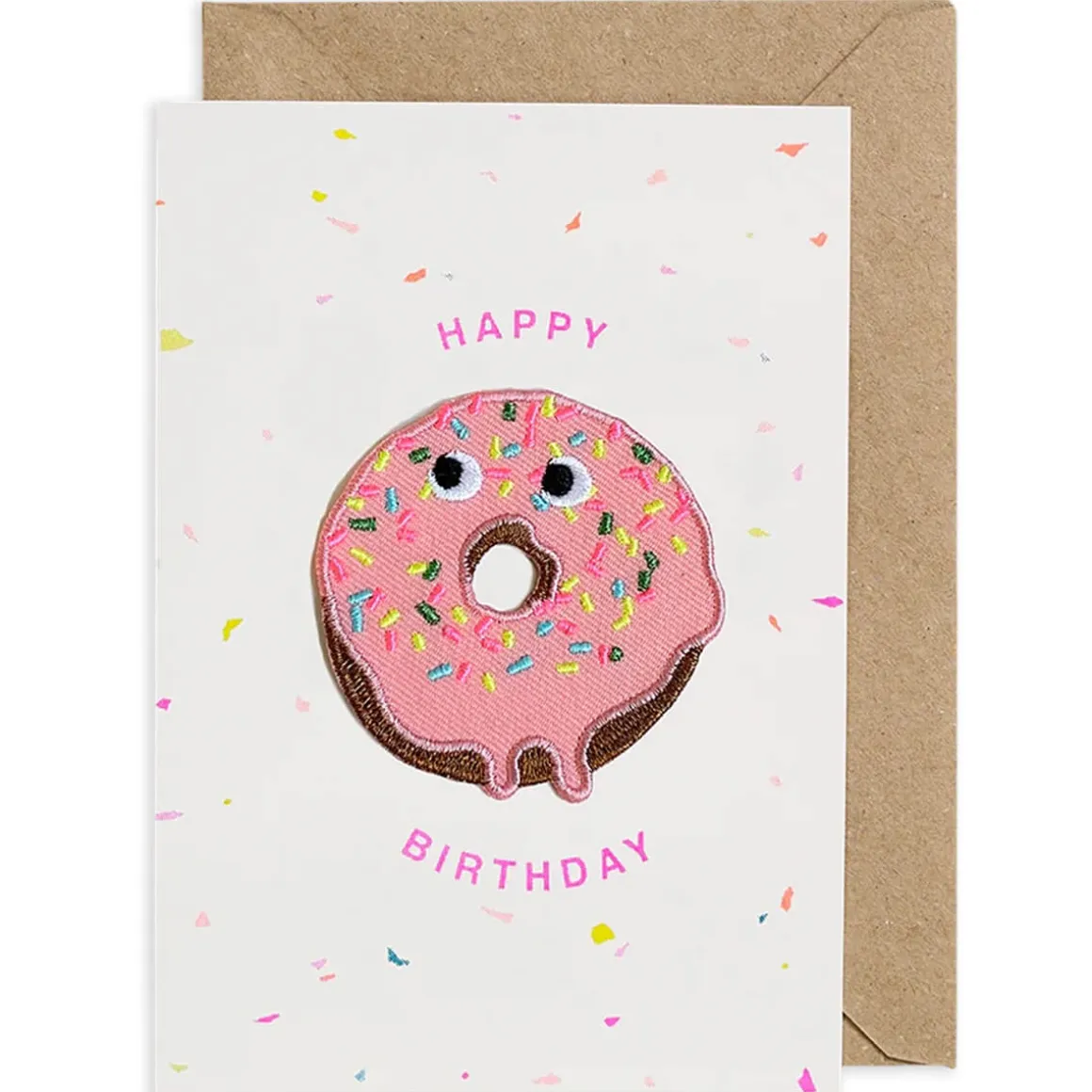 Doughnut Iron On Patch Greetings Card by Petra Boase