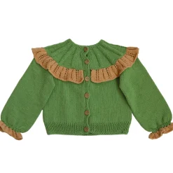 Dove Cardigan in Forest by Kalinka - Last Ones In Stock - 2-4 Years