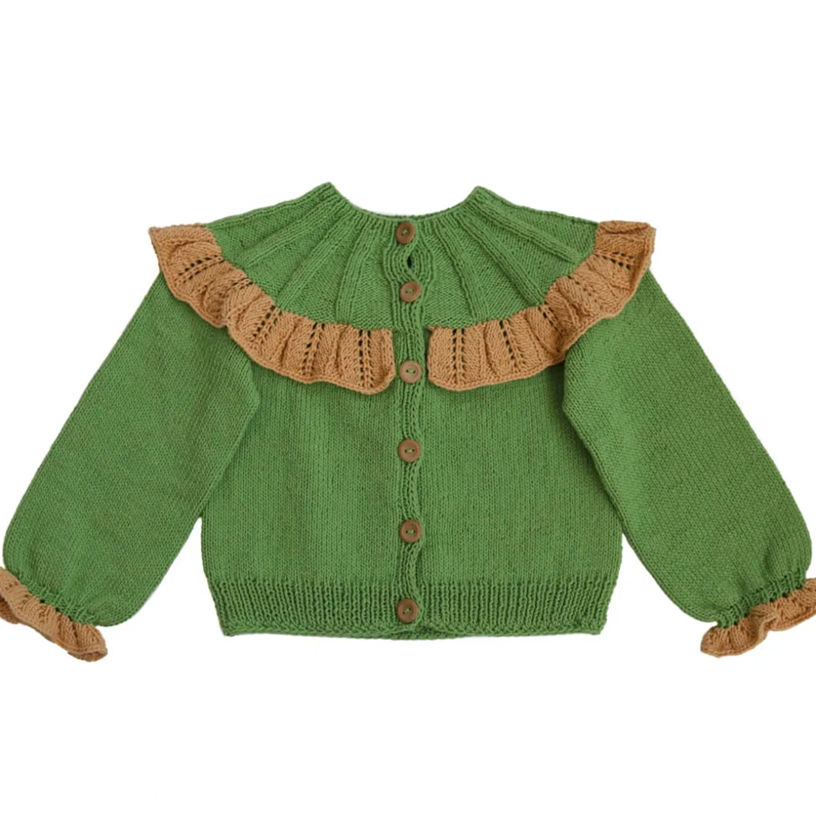 Dove Cardigan in Forest by Kalinka - Last Ones In Stock - 2-4 Years