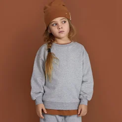 Dropped Shoulder Sweater in Grey Melange by Gray Label