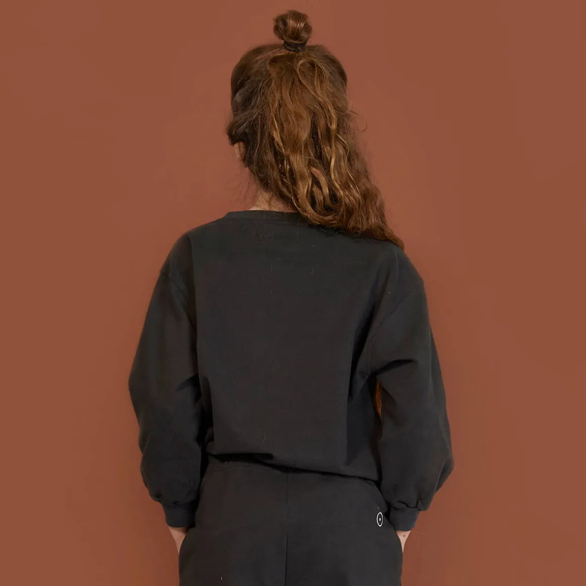 Dropped Shoulder Sweater in Nearly Black by Gray Label - Last One In Stock - 7-8 Years