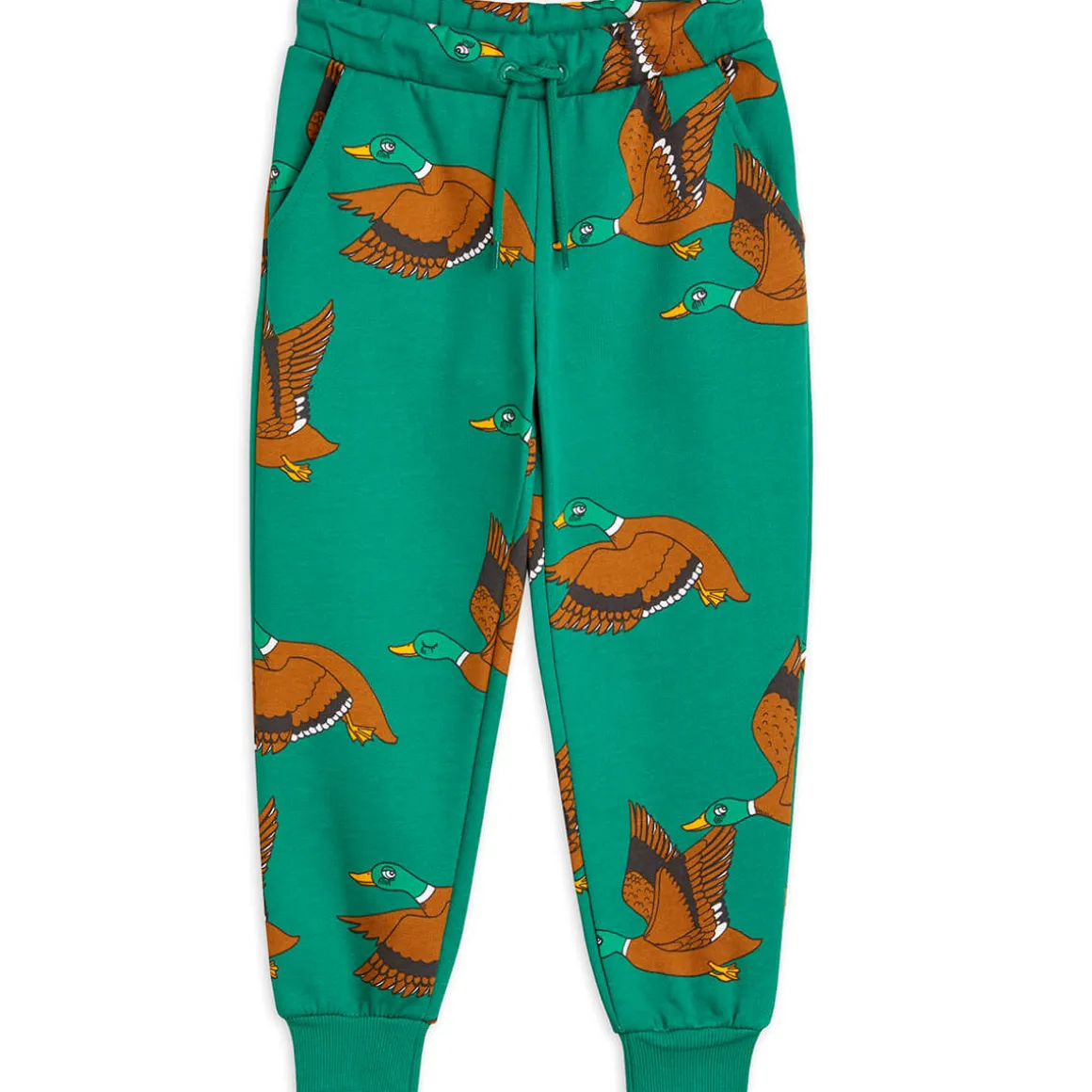 Ducks AOP Sweatpants in Green by Mini Rodini