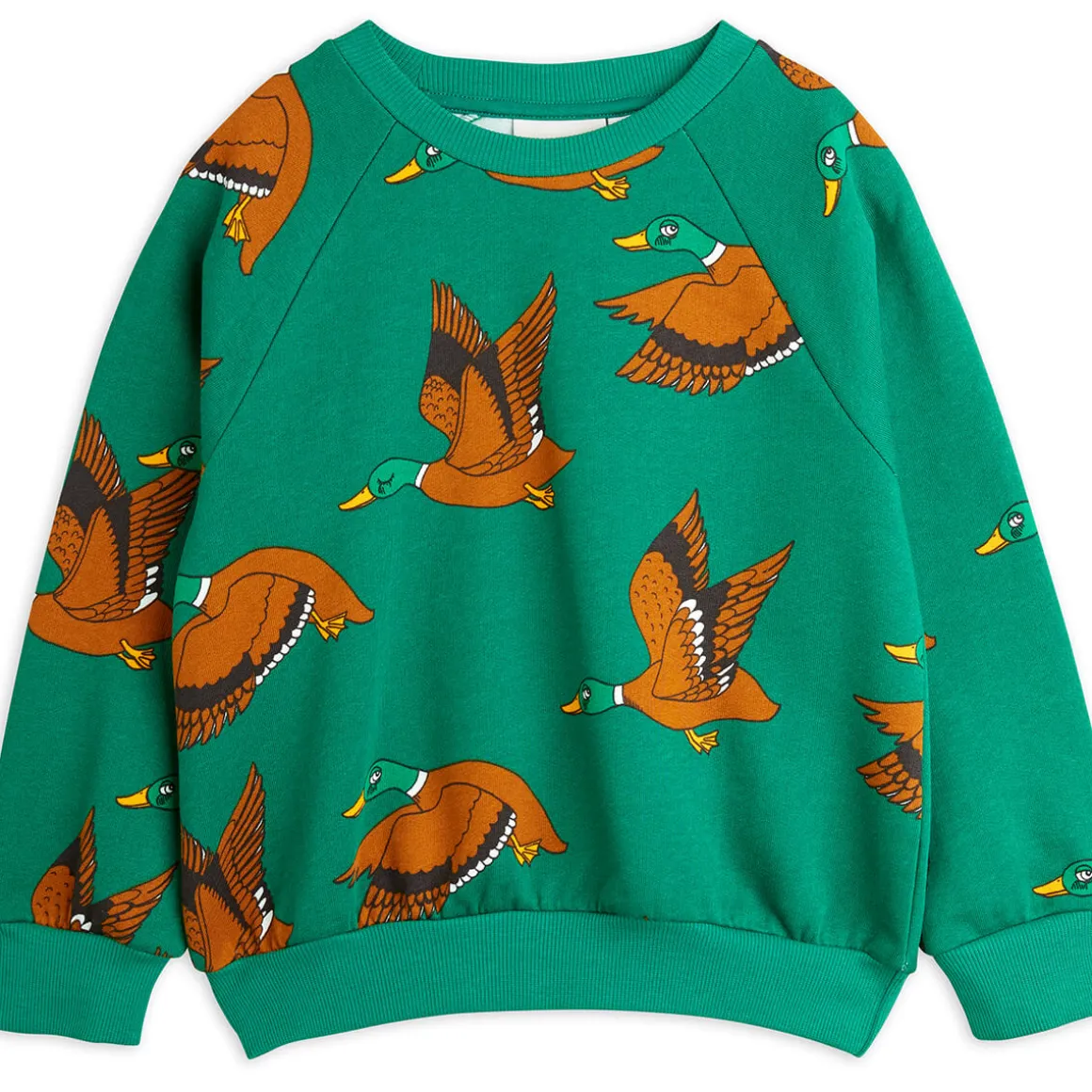 Ducks AOP Sweatshirt in Green by Mini Rodini
