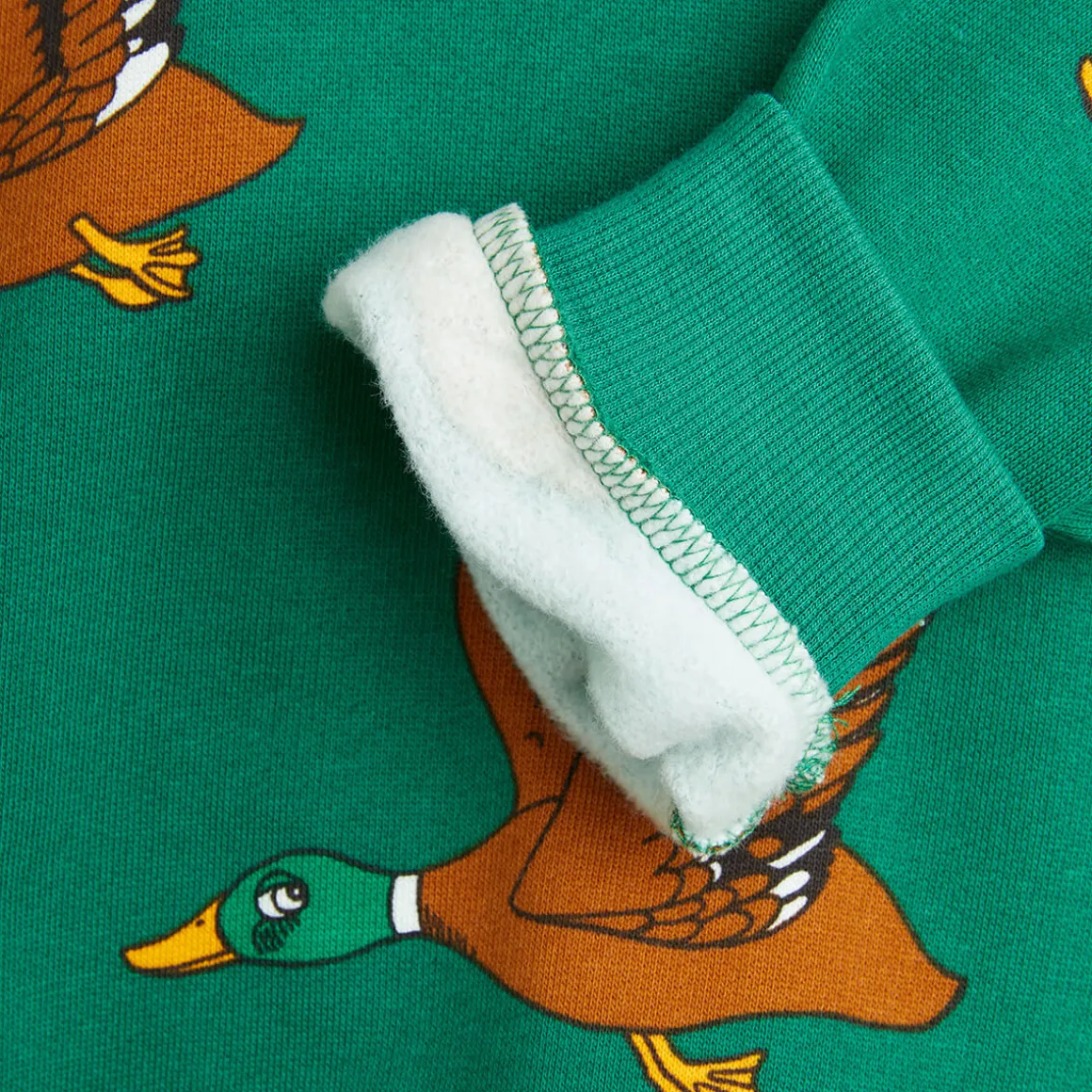 Ducks AOP Sweatshirt in Green by Mini Rodini