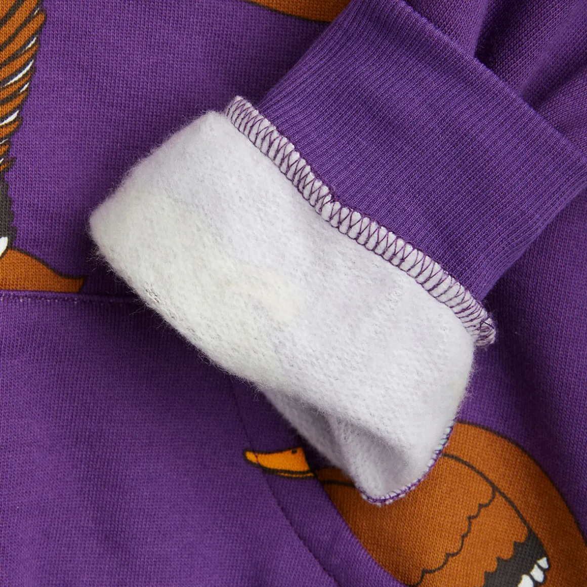Ducks AOP Zip Hoodie in Purple by Mini Rodini