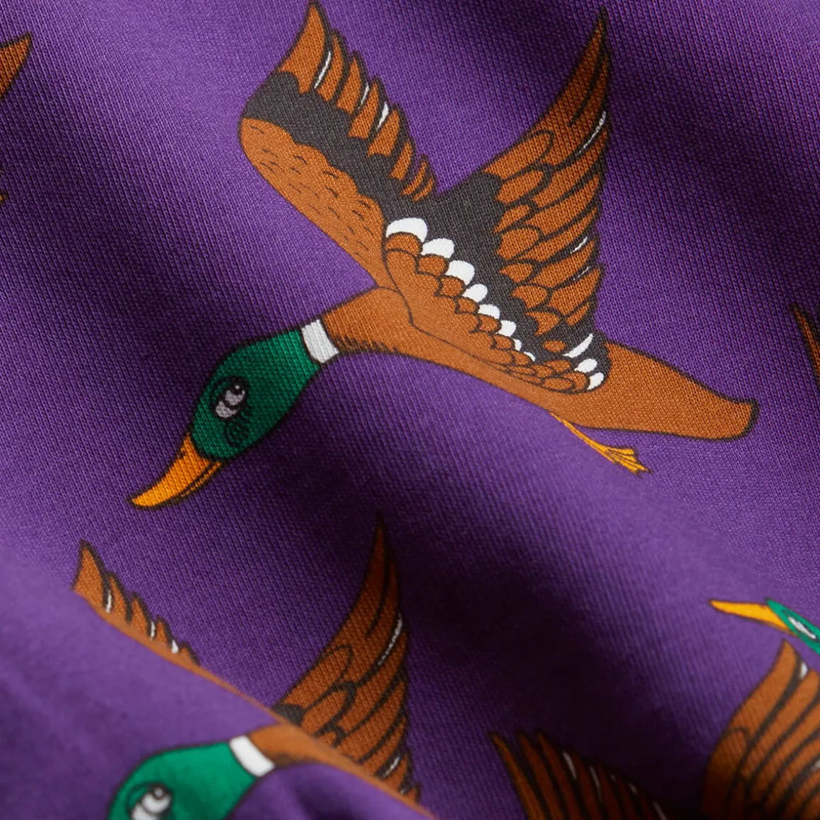 Ducks AOP Zip Hoodie in Purple by Mini Rodini