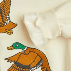 Ducks Embroidered Sweatshirt in Off White by Mini Rodini