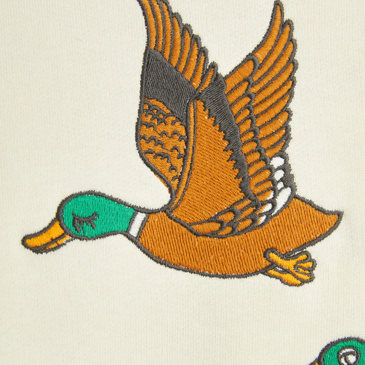 Ducks Embroidered Sweatshirt in Off White by Mini Rodini
