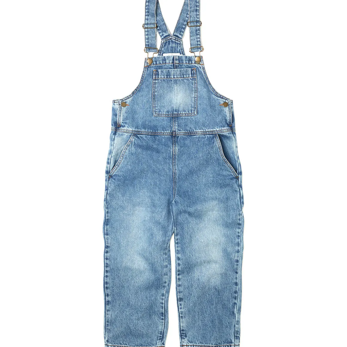Dungaree in Faded Blue Denim by Main Story
