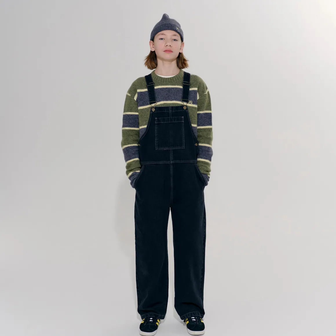 Dungaree in Washed Black Denim by Main Story - Last Ones In Stock - 6-8 Years